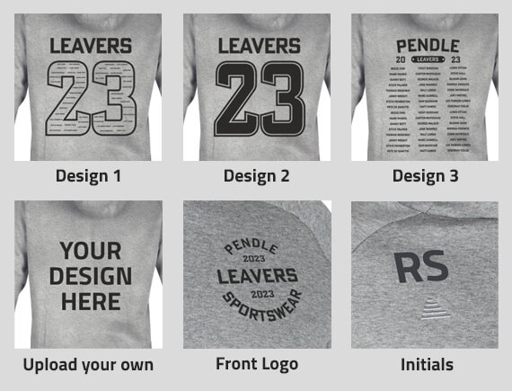Print options for leavers hoodies